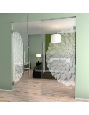 Pendeltür Blume 8 Gelasert Auf Klarglas