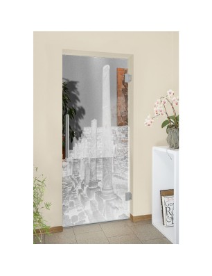 Pendeltür Athen Gelasert Auf Klarglas