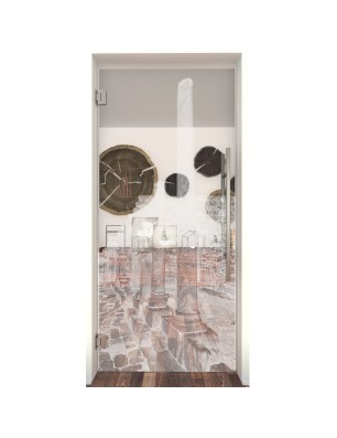 Pendeltür Athen Gelasert Auf Klarglas