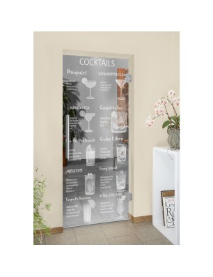 Pendeltür Cocktails Gelasert Auf Klarglas