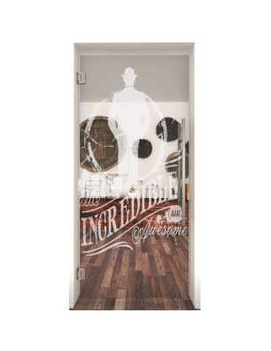 Pendeltür Mr. Incredible Gelasert Auf Klarglas