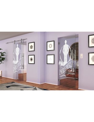 Pendeltür Mr. Incredible Gelasert Auf Klarglas