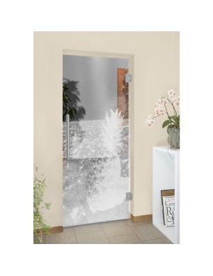 Pendeltür Ananas Gelasert Auf Klarglas