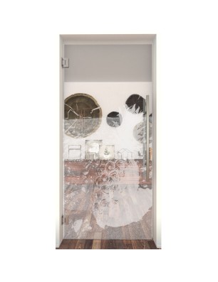 Pendeltür Ananas Gelasert Auf Klarglas