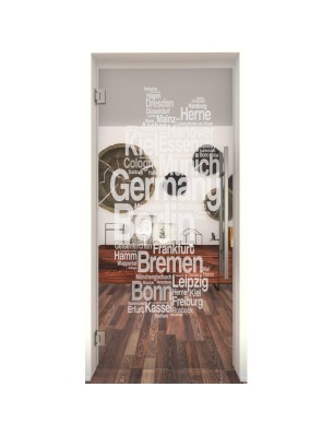 Pendeltür Germany Gelasert Auf Klarglas