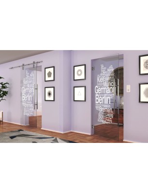 Pendeltür Germany Gelasert Auf Klarglas