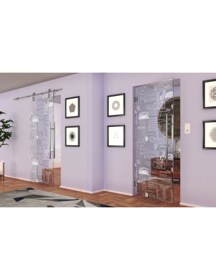 Pendeltür Post Office Gelasert Auf Klarglas