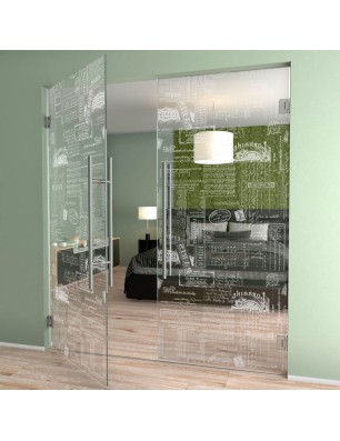 Pendeltür Post Office Gelasert Auf Klarglas