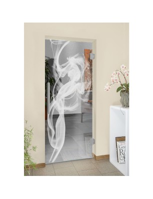 Pendeltür Rauch Gelasert Auf Klarglas