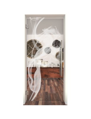 Pendeltür Rauch Gelasert Auf Klarglas