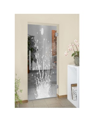 Pendeltür Splash Gelasert Auf Klarglas