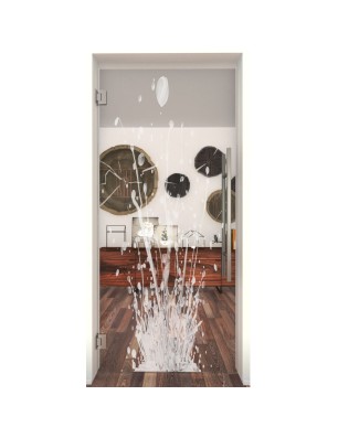 Pendeltür Splash Gelasert Auf Klarglas