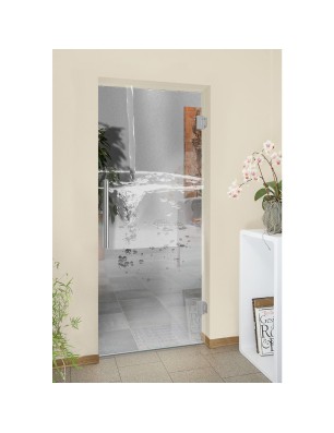 Pendeltür Wasser 2 Gelasert Auf Klarglas