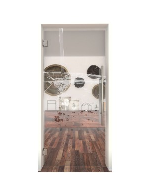 Pendeltür Wasser 2 Gelasert Auf Klarglas