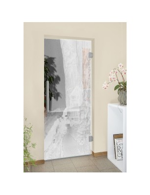 Pendeltür Klippe III Gelasert Auf Klarglas