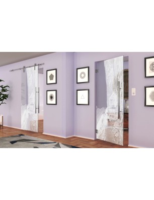 Pendeltür Klippe III Gelasert Auf Klarglas