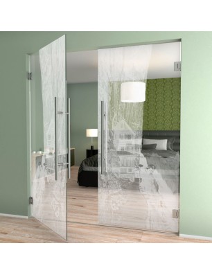 Pendeltür Klippe III Gelasert Auf Klarglas