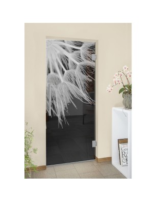 Pendeltür Pusteblume II Gelasert Auf Grauglas