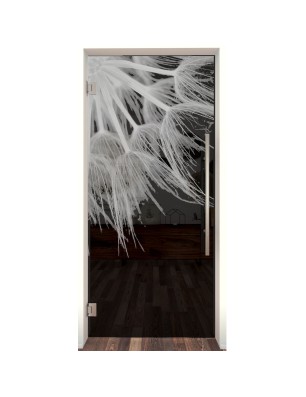 Pendeltür Pusteblume II Gelasert Auf Grauglas