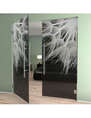 Pendeltür Pusteblume II Gelasert Auf Grauglas