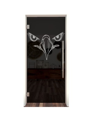 Pendeltür Eagle Eye Gelasert Auf Grauglas