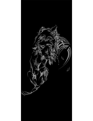 Pendeltür Löwenmutter Gelasert Auf Grauglas