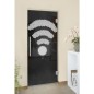 Pendeltür Kaffee - Wifi Gelasert Auf Grauglas Pendeltür Kaffee - Wifi Gelasert Auf Grauglas