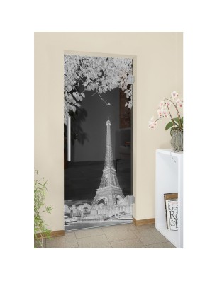 Pendeltür Eifelturm 2 Gelasert Auf Grauglas