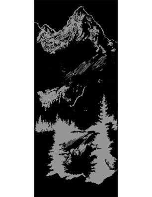 Pendeltür Rocky Mountain Gelasert Auf Grauglas