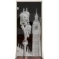 Pendeltür Big Ben Gelasert Auf Grauglas Pendeltür Big Ben Gelasert Auf Grauglas