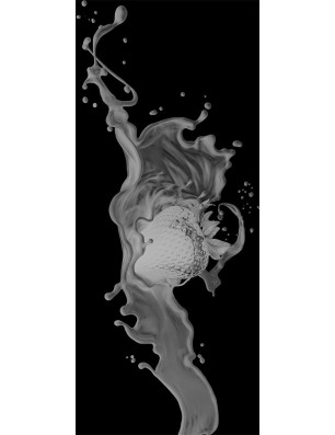 Pendeltür Erdbeere Gelasert Auf Grauglas