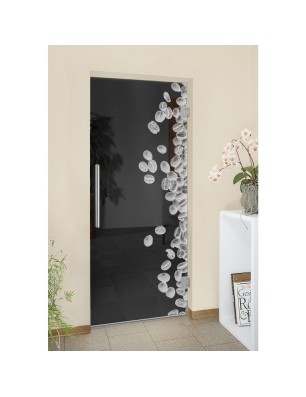 Pendeltür Kaffeebohnen III Gelasert Auf Grauglas