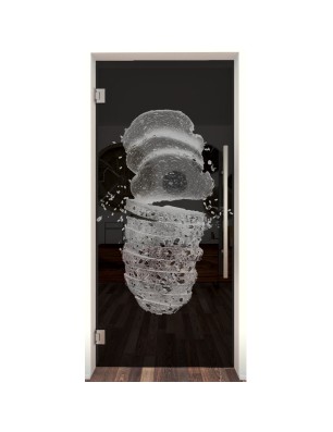 Pendeltür Brotzeit Gelasert Auf Grauglas