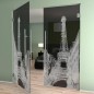 Pendeltür Eifelturm 4 Gelasert Auf Grauglas Pendeltür Eifelturm 4 Gelasert Auf Grauglas