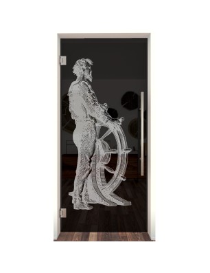 Pendeltür Kapitän II Gelasert Auf Grauglas