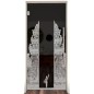 Pendeltür Cross Gelasert Auf Grauglas Pendeltür Cross Gelasert Auf Grauglas