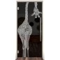 Pendeltür Giraffenhals Gelasert Auf Grauglas Pendeltür Giraffenhals Gelasert Auf Grauglas