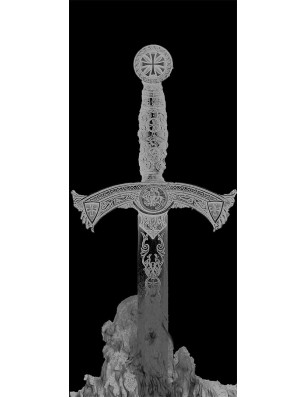 Pendeltür Excalibur Gelasert Auf Grauglas