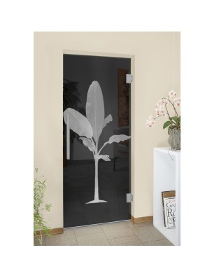 Pendeltür Banana Gelasert Auf Grauglas