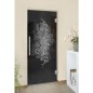 Pendeltür Florale Kunst Gelasert Auf Grauglas Pendeltür Florale Kunst Gelasert Auf Grauglas