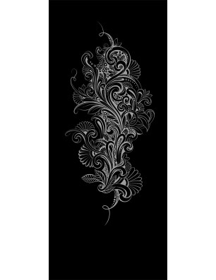 Pendeltür Florale Kunst Gelasert Auf Grauglas