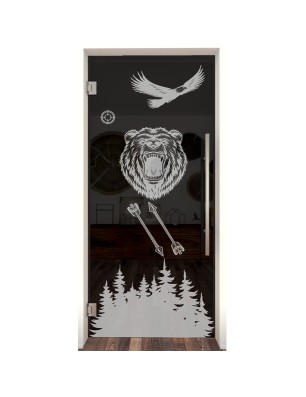 Pendeltür Wild Life Gelasert Auf Grauglas