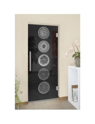 Pendeltür Fruits Gelasert Auf Grauglas