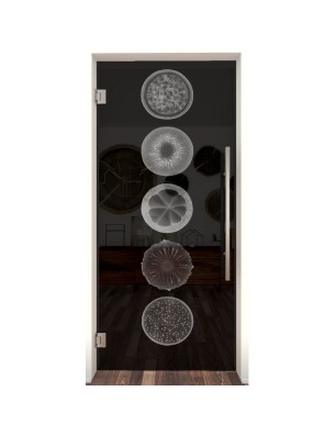 Pendeltür Fruits Gelasert Auf Grauglas