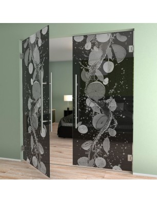 Pendeltür Fruits 2 Gelasert Auf Grauglas