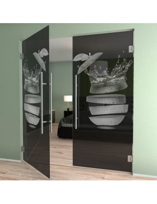 Pendeltür Fruits 3 Gelasert Auf Grauglas