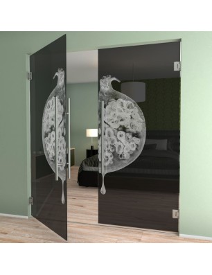 Pendeltür Fruits 4 Gelasert Auf Grauglas