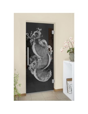 Pendeltür Fruits 5 Gelasert Auf Grauglas