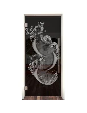 Pendeltür Fruits 5 Gelasert Auf Grauglas