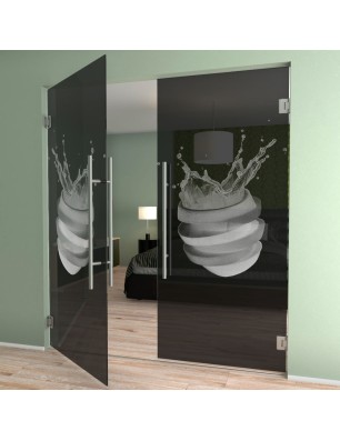 Pendeltür Fruits 6 Gelasert Auf Grauglas